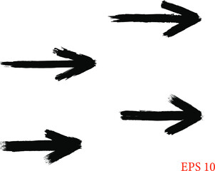 Grunge different  dirt  arrows set on transparent background 