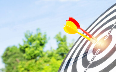 Bullseye is a target of business concept. business marketing as concept. Dartboard is the target...