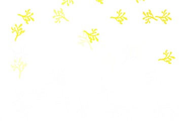 Light Yellow vector doodle template with branches.