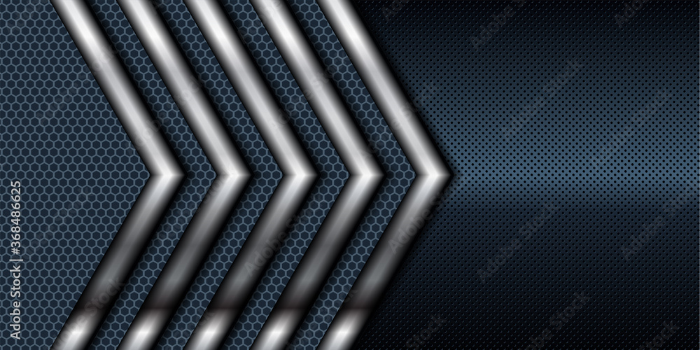Poster silver list dimension on black texture background. realistic overlap layers texture with silver ligh