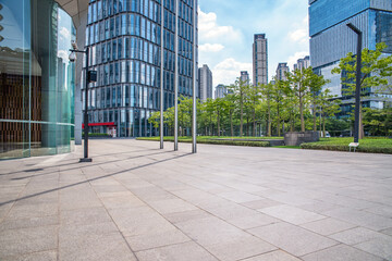 CBD building and empty ground in Pazhou, Guangzhou, China
