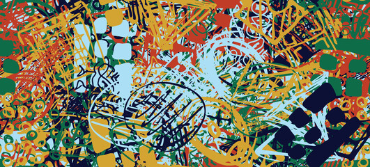 Naklejka premium Multi-color grunge background seamless. Abstract geometric pattern. Chaos and random. Modern art drawing painting