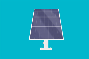 Illustration of solar power panel on cyan background