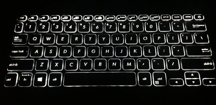 Backlit Laptop Keyboard (Top-View)