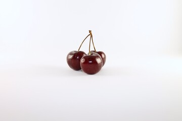 Cherries isolated on white background.