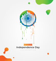 15th August Indian Independence Day Celebration Greeting Background Design Template