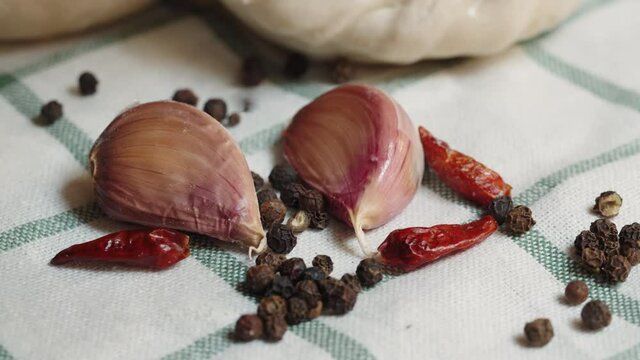garlic and pepper ingredients. Latin American Mexican Traditional food
