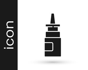 Grey Bottle nasal spray icon isolated on white background. Vector Illustration.