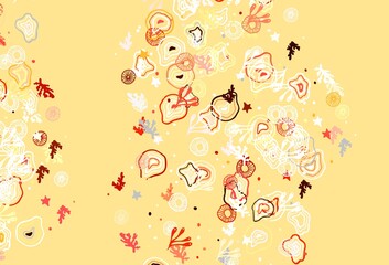 Light Orange vector backdrop with memphis shapes.