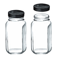 Empty glass jar with a lid