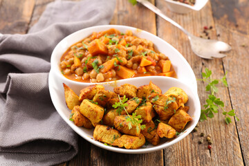 curry chicken and curry vegetable