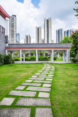 Retro corridor of Pazhou Water Expo Garden, Guangzhou, China