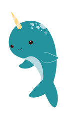 Narwhal Cartoon Clipart Design © Marcel