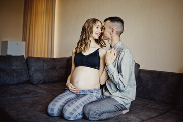 Pregnancy , young family concept