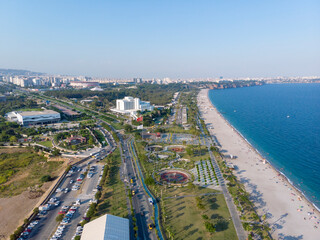 Fototapeta premium aerial view of konyaaltı beach antalya