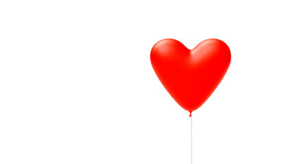 Fototapeta na wymiar red heart shaped balloon for lovers on white background in studio, web banner or template, 3d rendering