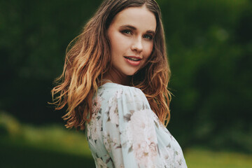 Fototapeta premium Gorgeous woman at the park