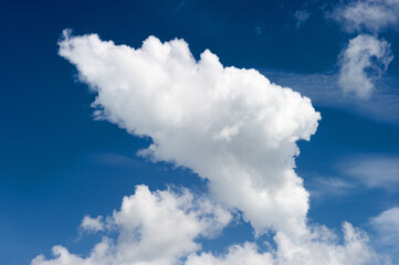 Blue sky and clouds, beautiful nature in winter