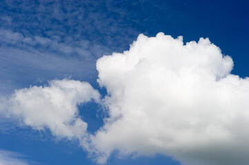 Naklejka na ściany i meble Blue sky and clouds, beautiful nature in winter