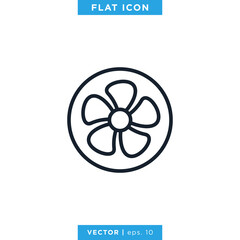 Fan Icon Vector Logo Design Template.