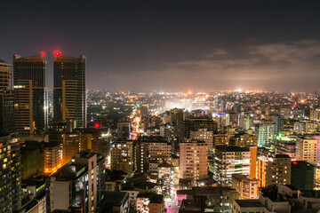 Dar es Salaam at night - obrazy, fototapety, plakaty