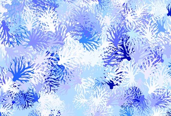 Light Purple vector doodle background with leaves.
