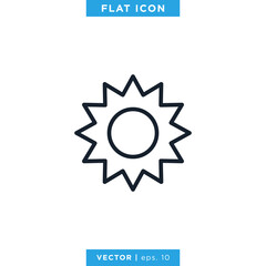 Sun Icon Vector Logo Design Template. Editable Stroke.