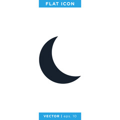 Fototapeta na wymiar Moon Icon Vector Logo Design Template.