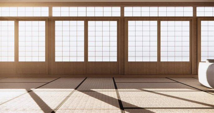 Scene multi function room ideas, japanese room interior design.3D rendering
