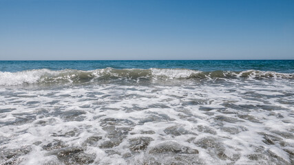 sea, ocean, background, texture, sea foam, wave, open sea, tide, blue sky