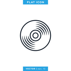 CD Music Icon Vector Logo Design Template.