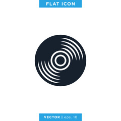 CD Music Icon Vector Logo Design Template.