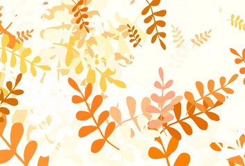 Light Green, Yellow vector natural background with leaves.