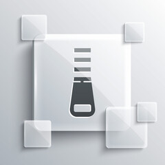 Grey Zipper icon isolated on grey background. Square glass panels. Vector Illustration.