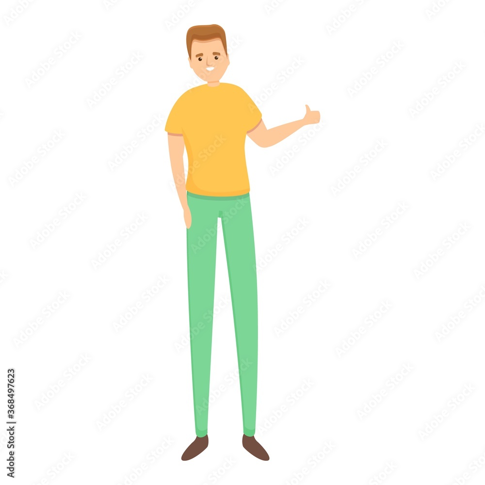 Poster man sightseeing icon. cartoon of man sightseeing vector icon for web design isolated on white backgr