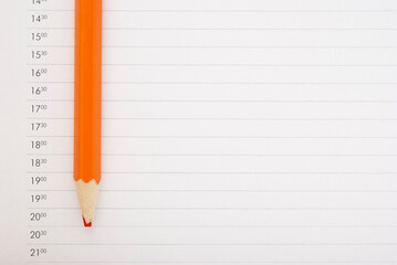 Dumb orange pencil on the schedule page