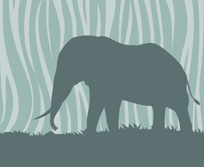 Creative design of elephant walking illustration
