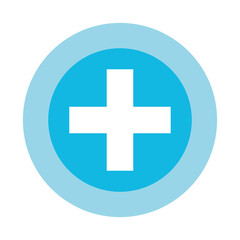cross shape inside circle, medical and health concept