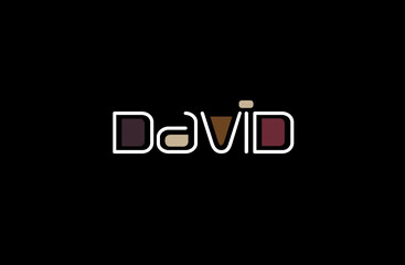 David Name Art in a Unique Contemporary Design in Java Brown Colors