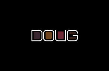 Doug Name Art in a Unique Contemporary Design in Java Brown Colors
