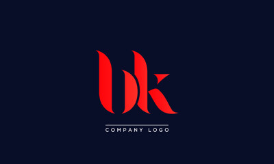 Initials BK or KB Logo Creative Template Sign Vector