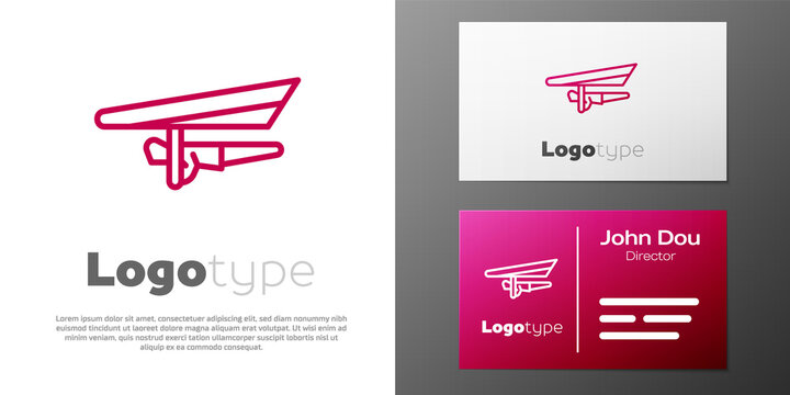 Logotype line Hang glider icon isolated on white background. Extreme sport. Logo design template element. Vector Illustration.