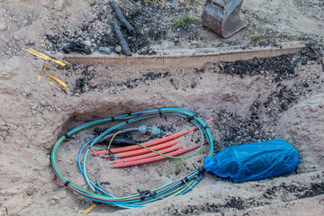 Obraz premium Kabelverlegung
