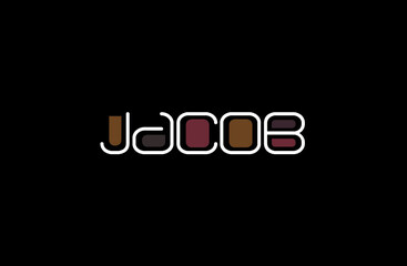 Fototapeta na wymiar Jacob Name Art in a Unique Contemporary Design in Java Brown Colors
