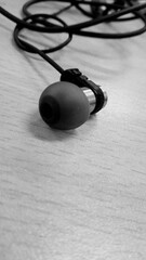 Fototapeta na wymiar black headphones on a white background
