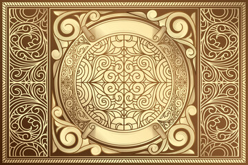 Golden ornate decorative vintage design