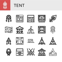 tent simple icons set
