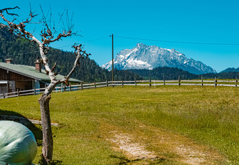 Beautiful alpine view near the famous Mariä Heimsuchung sanctuary, Ettenberg, Berchtesgaden,...