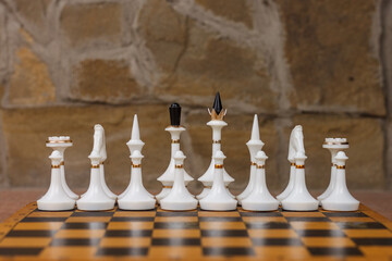 White chess pieces. Chess game