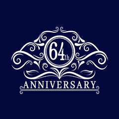 54 years Anniversary logo, luxurious 54th Anniversary design celebration.

